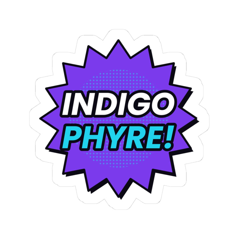 Indigophyre "Indigo Phyre!" Comic Burst Sticker | Kiss-Cut Decal